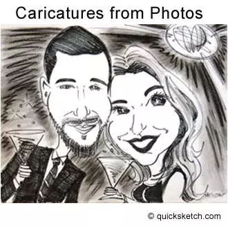 black and white and color Studio Caricatures From Photos also known as Gift Caricatures by Caricaturist Marty Macaluso cartoons cartoonist quick sketch characatures by marty