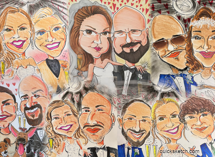 Long Island Caricature artist for weddings nyc caricaturist Characatures by Marty